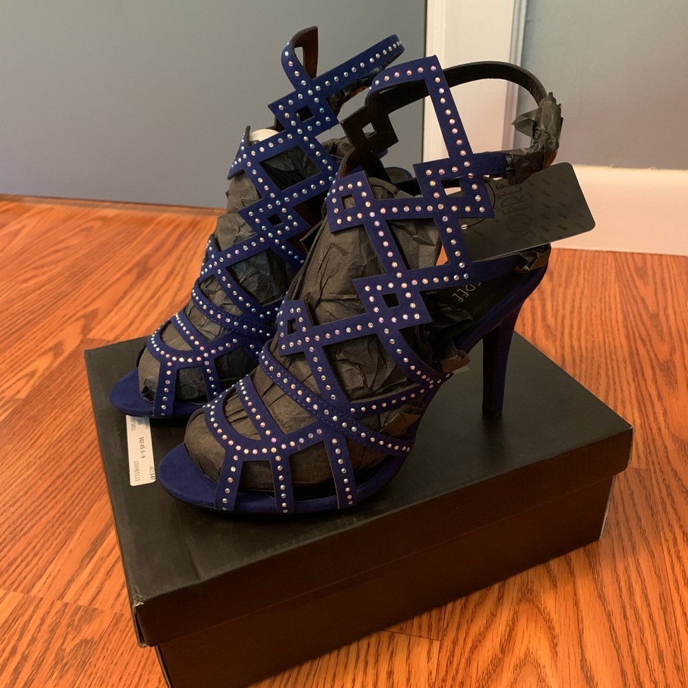 Blue high heels